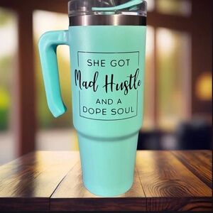 30oz Teal Stainless Steel Tumbler - Stanley Style